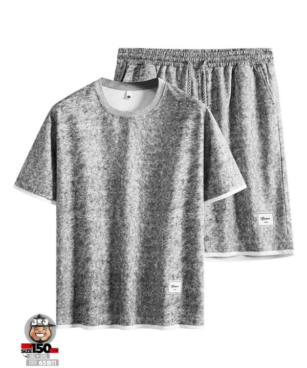 Alternative view of Đồ bộ ngắn tay short thun vải kiểu lưới Jacquard thoáng mát