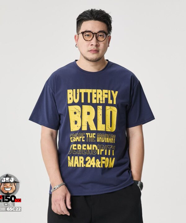 Áo thun tay ngắn bông sorona họa tiết in chữ Butterfly bird cá tính