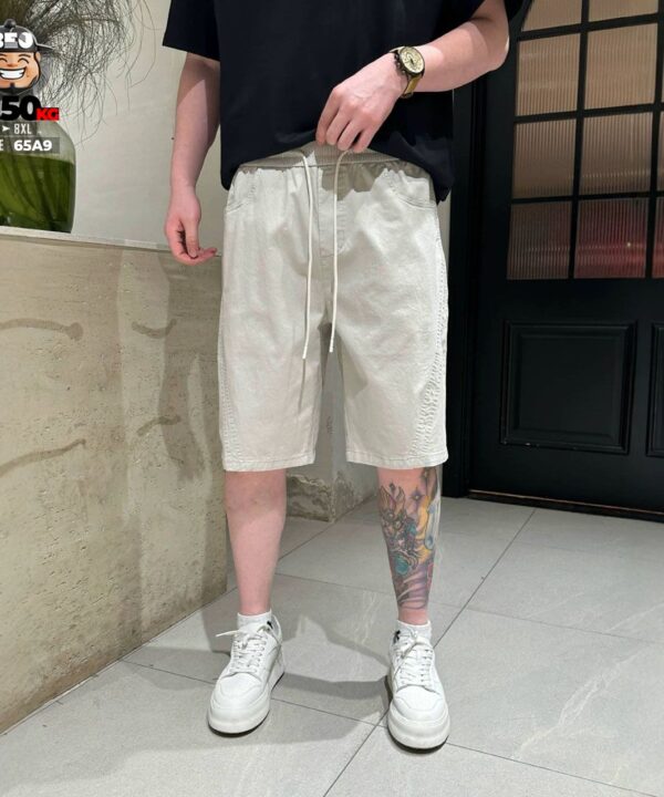 Quần short cotton minimal phối panel xéo form relaxed