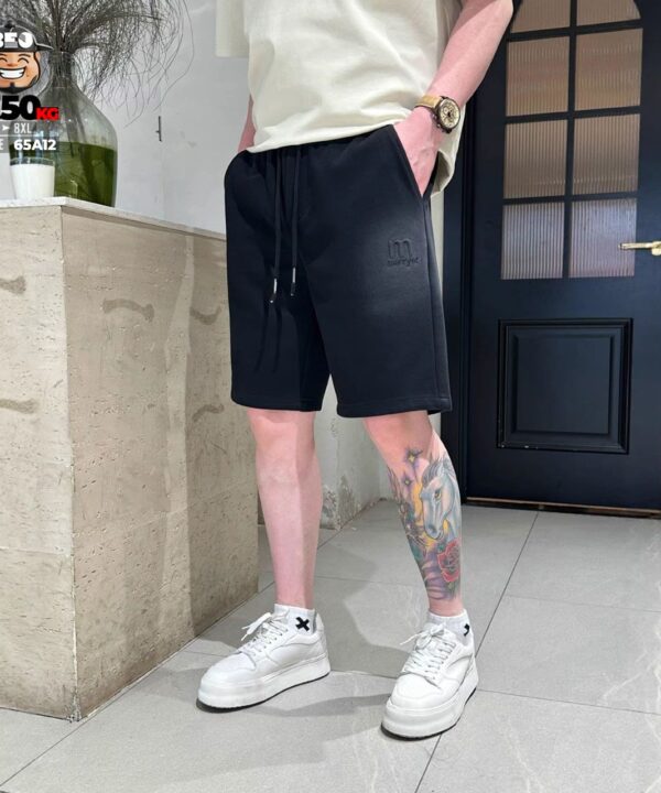 Quần short thun suông basic logo dập nổi form rộng big size 4