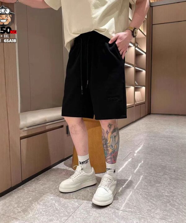 Quần short thun suông màu logo thêu co giãn nhẹ form rộng big size 7 Quần short thun suông màu logo thêu co giãn nhẹ form rộng big size 2