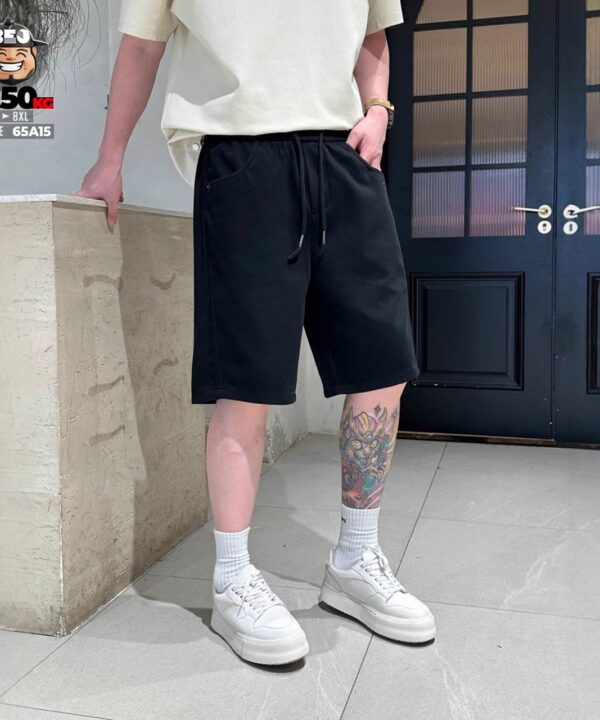 Quần short thun kiểu nỉ suông loang nhẹ co giãn nhẹ form rộng 3