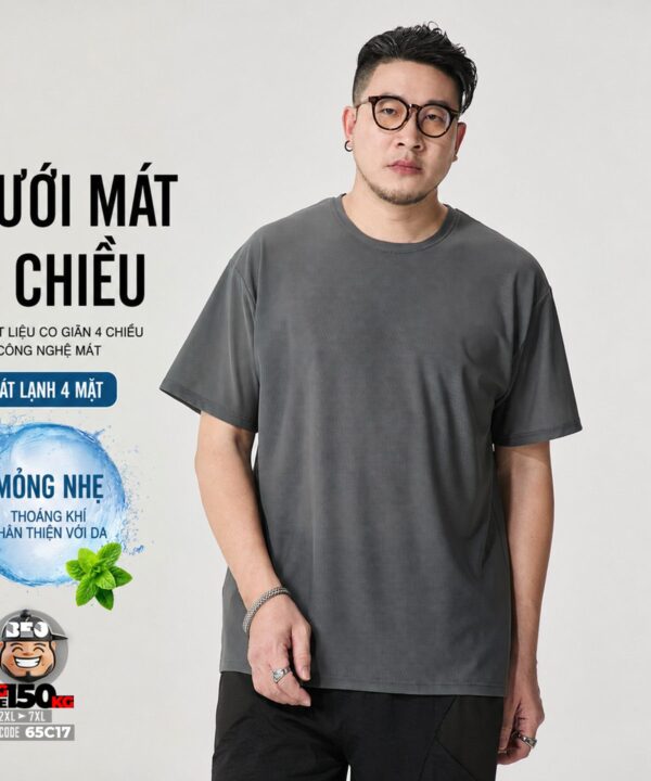 Áo thun tay ngắn mắt lưới vải băng sorona basic