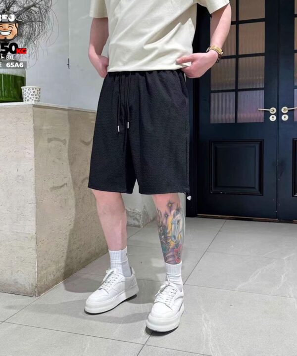 Quần short waffle textured suông rộng co giãn nhẹ