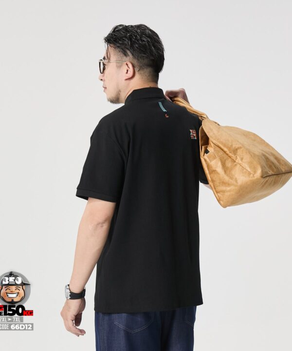 Áo thun tay ngắn Polo vải cao cấp logo trừu tượng quanh áo 2