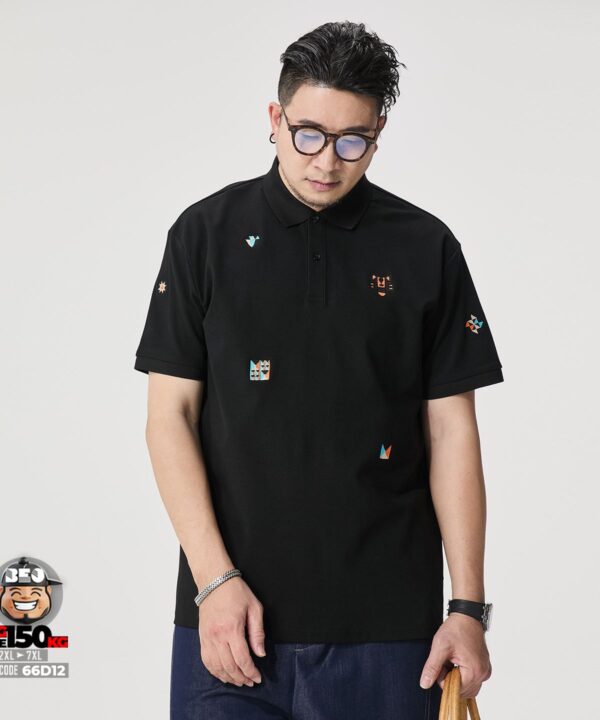 Áo thun tay ngắn Polo vải cao cấp logo trừu tượng quanh áo 4