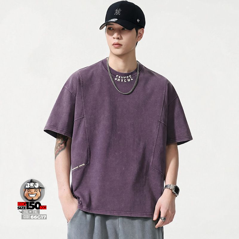 Áo thun tay ngắn SAVEGE chỉ nổi giả ráp tay Retro style 1 Áo thun tay ngắn SAVEGE chỉ nổi giả ráp tay Retro style