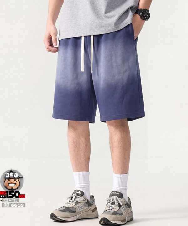 Alternative view of Quần short thun ống rộng washing retro basic