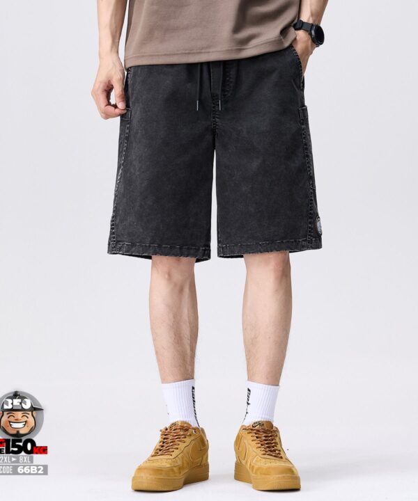 Alternative view of Quần Short wash tuyết túi hộp form rộng co giãn vải dày phong cách Workwear