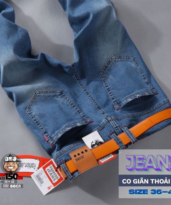 Quần dài jean slim fit ông đứng co giãn wax cào basic 4
