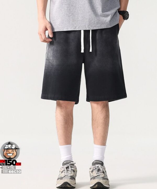 Quần short thun ống rộng washing retro basic 2