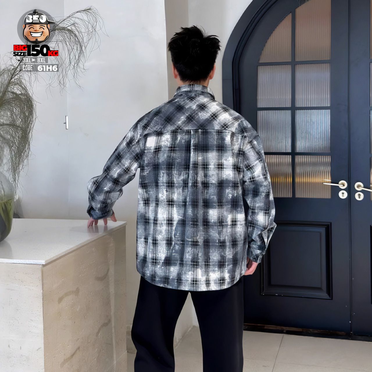 Áo khoác sơ mi họa tiết caro phối túi kiểu cá tính 3 Áo khoác sơ mi họa tiết caro phối túi kiểu cá tính - Ảnh 3