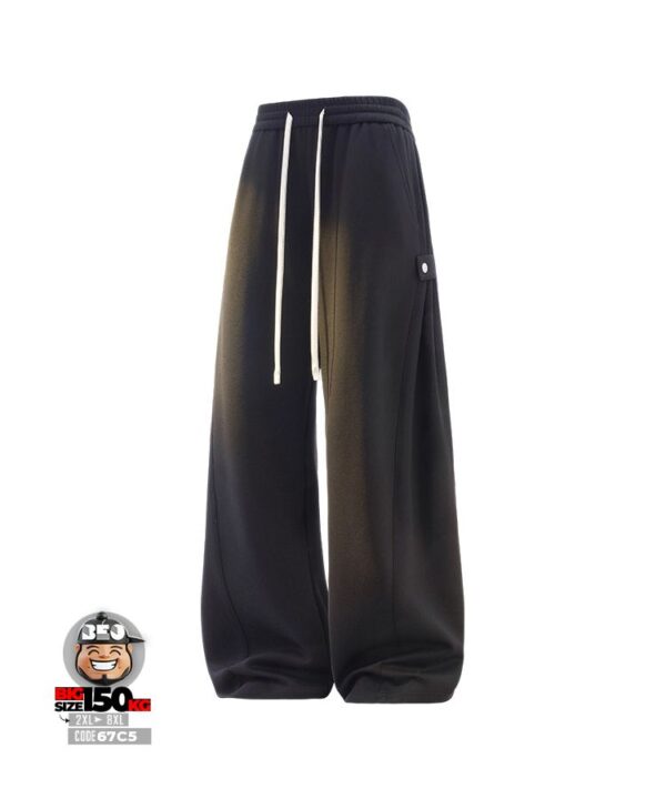 Quần dài jogger thun cotton ống suông kiểu chiết hông phối nút cá tính 2