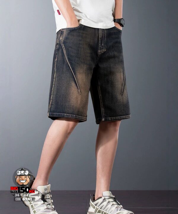 Quần short jean thun wax đồng chỉ nổi cắt xéo cá tính 8 Quần short jean thun wax đồng chỉ nổi cắt xéo cá tính 3