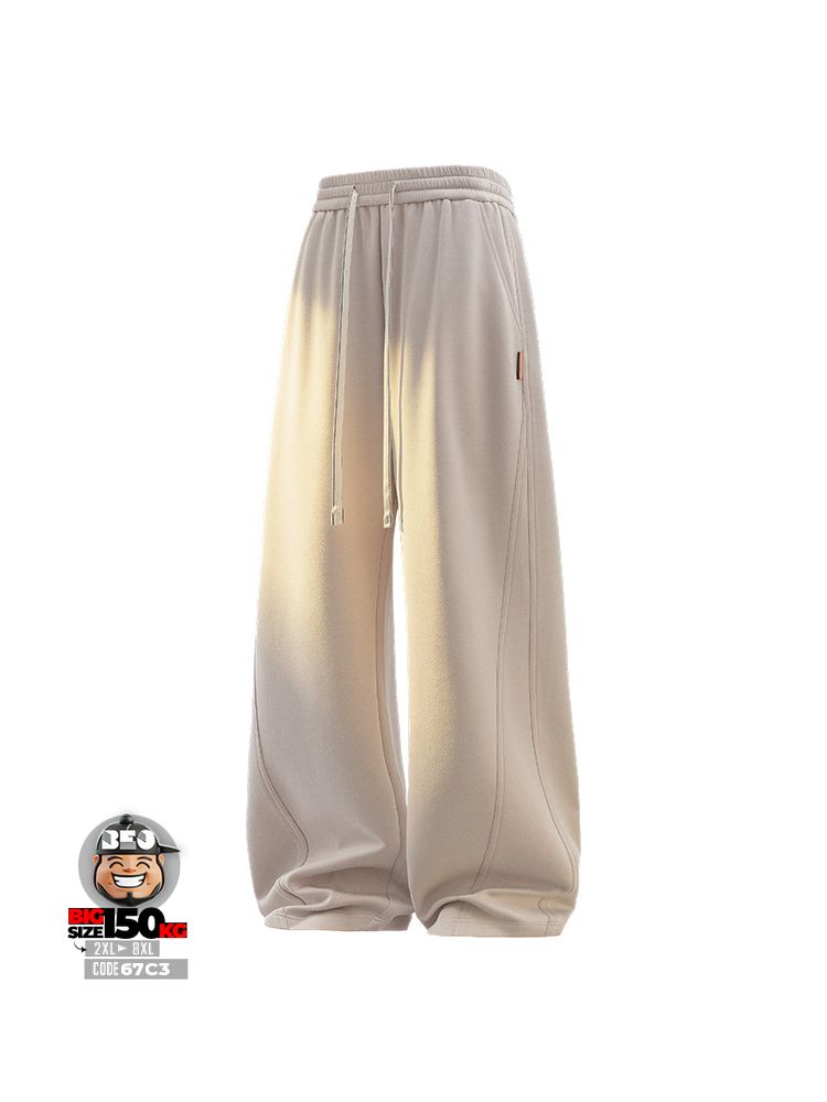 Quần dài Jogger thun ống suông form rộng kẻ sọc xiêng basic 3 Quần dài Jogger thun ống suông form rộng kẻ sọc xiêng basic - Ảnh 3