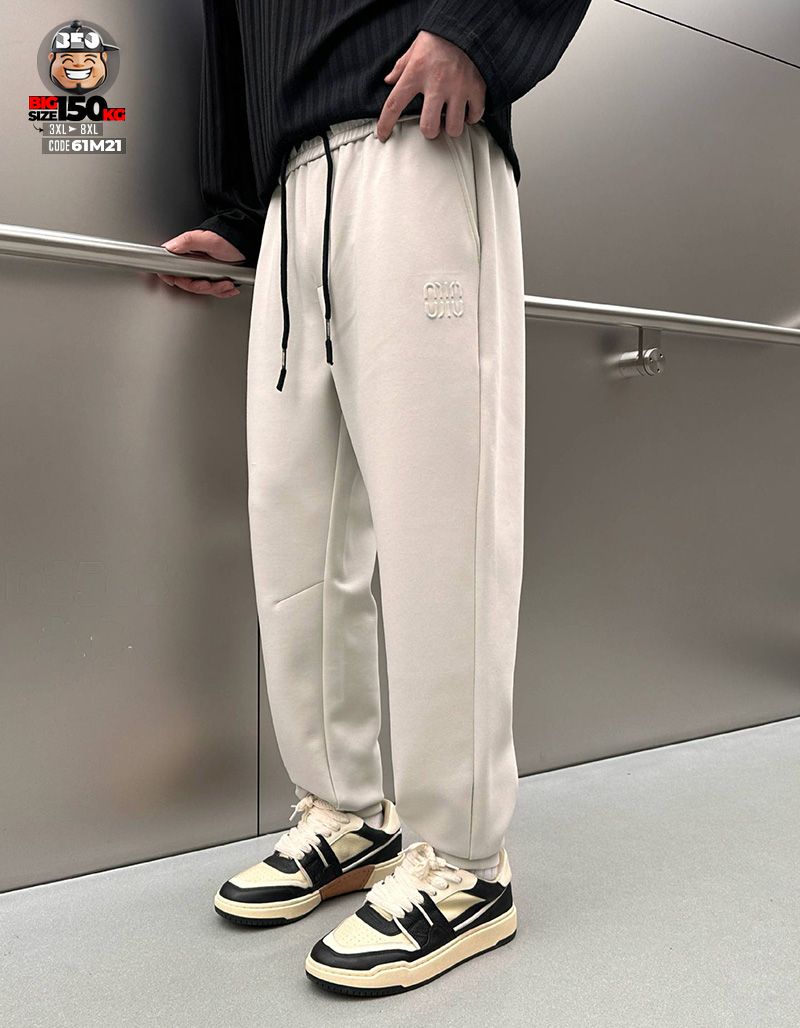 Quần dài jogger cotton khắc họa tiết nổi OHO phối túi cá tính