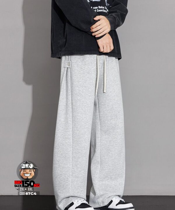 Quần dài jogger thun cotton ống suông kiểu chiết hông phối nút cá tính