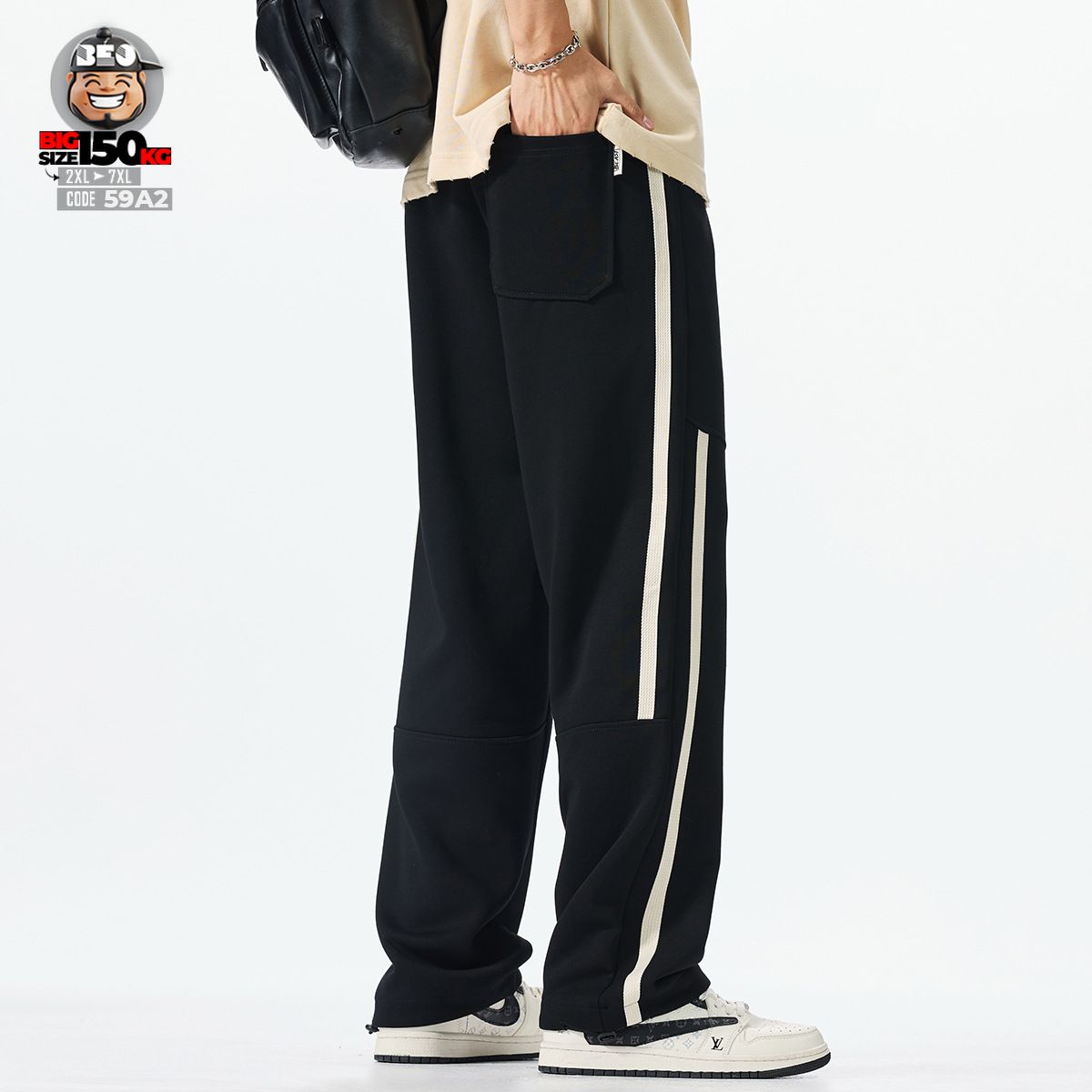 Quần dài jogger ống đa năng sọc đứt bên hông cá tính 4 Quần dài jogger ống đa năng sọc đứt bên hông cá tính - Ảnh 4