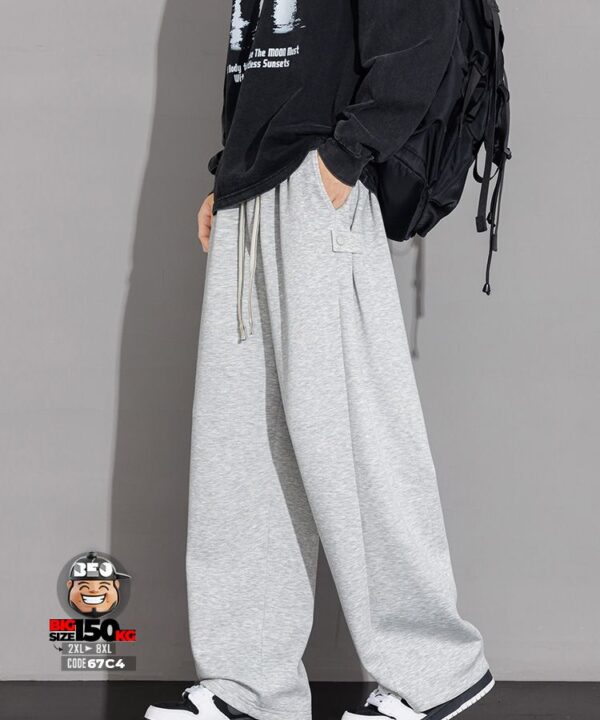 Quần dài jogger thun cotton ống suông kiểu chiết hông phối nút cá tính 3