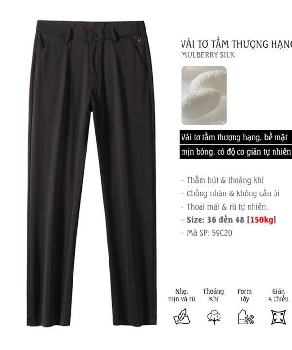 Quần dài Tây coton co giãn mịn premium style