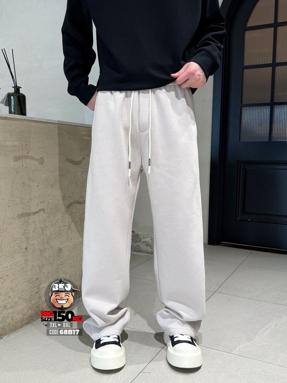 Quần dài jogger thun ông suông chỉ nổi wash tech tibe band 5 Quần dài jogger thun ông suông chỉ nổi wash tech tibe band - Ảnh 5