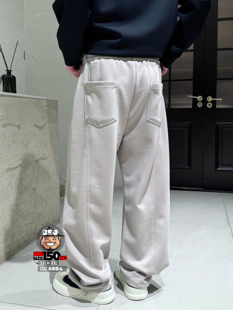 Quần dài jogger thun chỉ đôi bên hông ống rộng streetwear 4 Quần dài jogger thun chỉ đôi bên hông ống rộng streetwear - Ảnh 4