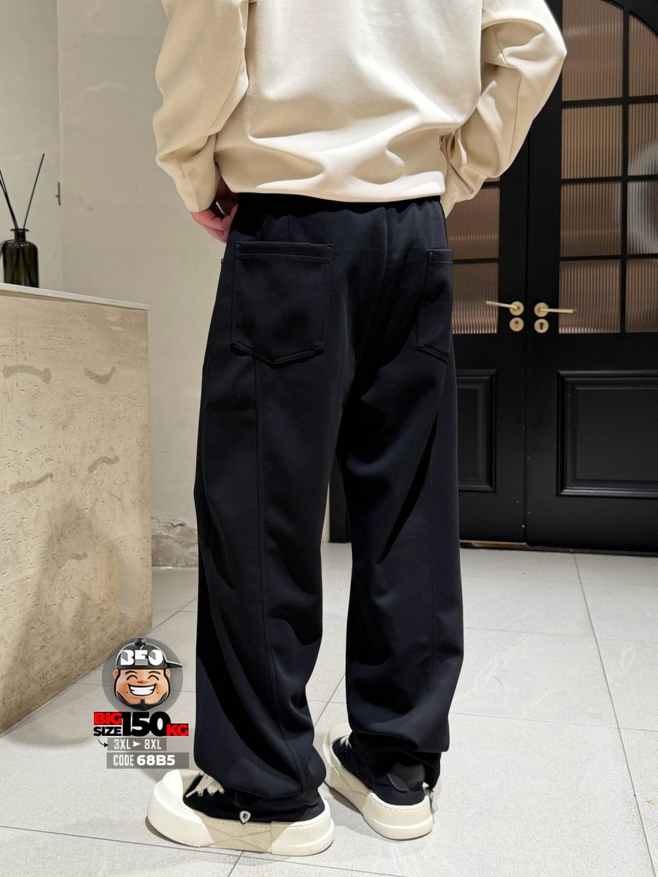 Quần dài jogger thun chỉ đôi bên hông ống rộng streetwear 3 Quần dài jogger thun chỉ đôi bên hông ống rộng streetwear - Ảnh 3