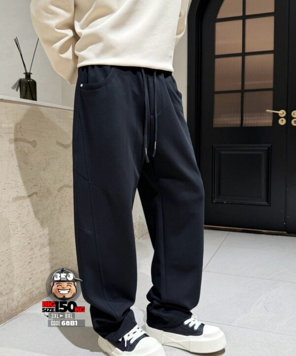 Quần dài thun jogger ống slim kẻ chỉ xéo logo An Boss