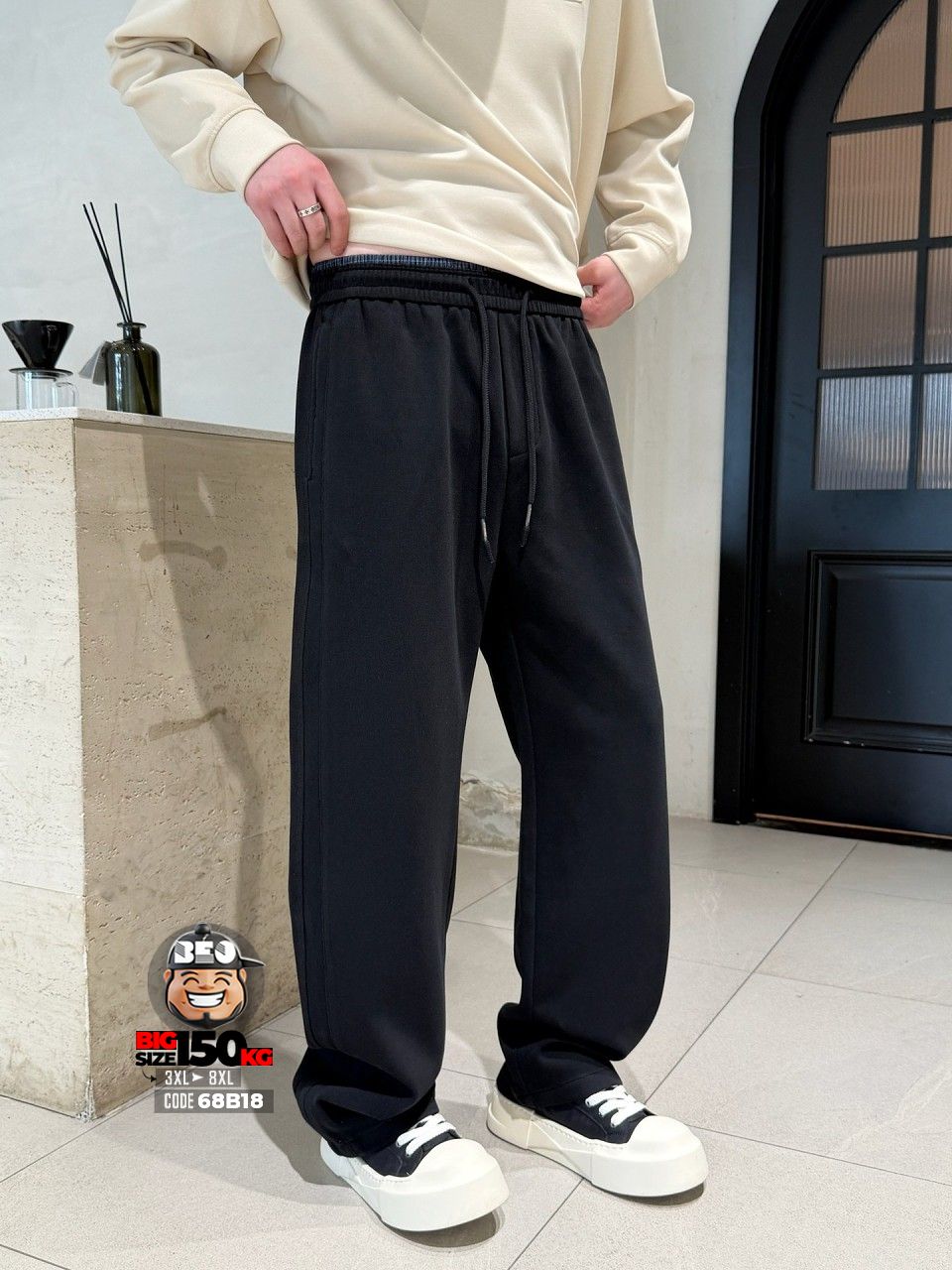 Quần dài jogger thun ông suông chỉ nổi wash tech tibe band 2 Quần dài jogger thun ông suông chỉ nổi wash tech tibe band - Ảnh 2