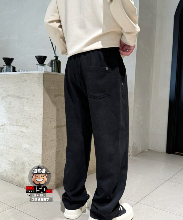 Quần dài jogger thun chỉ nổi kẻ xiêng wax tiêu phong cách - Ảnh 3