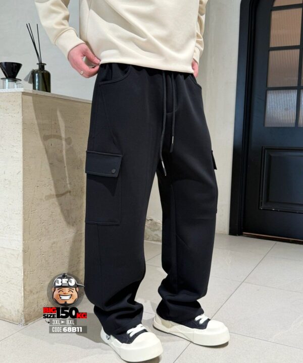 Alternative view of Quần dài jogger thun chỉ nổi túi hộp ngang gối ống rộng vibe band