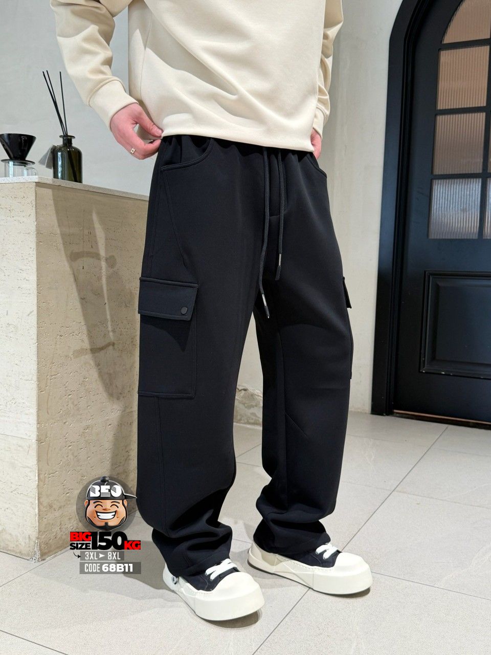 Quần dài jogger thun chỉ nổi túi hộp ngang gối ống rộng vibe band 2 Quần dài jogger thun chỉ nổi túi hộp ngang gối ống rộng vibe band - Ảnh 2