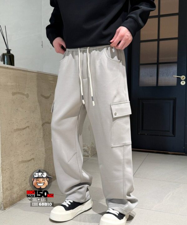 Quần dài jogger thun chỉ nổi túi hộp ngang gối ống rộng vibe band