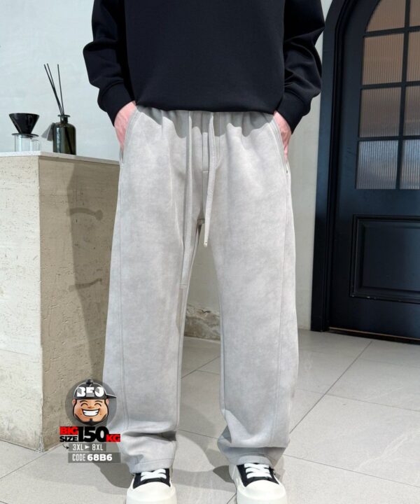 Quần dài jogger thun chỉ nổi kẻ xiêng wax tiêu phong cách - Ảnh 5
