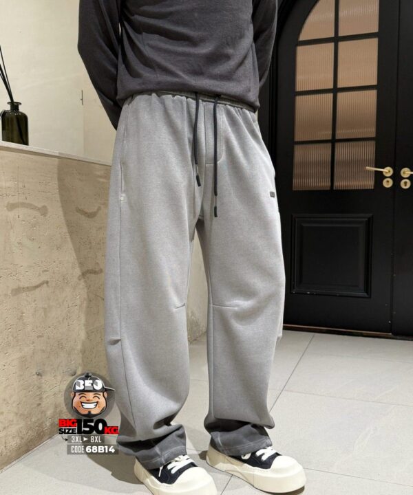 Quần dài jogger thun ống rộng chỉ nổi wax tiêu chiết gối cá tính