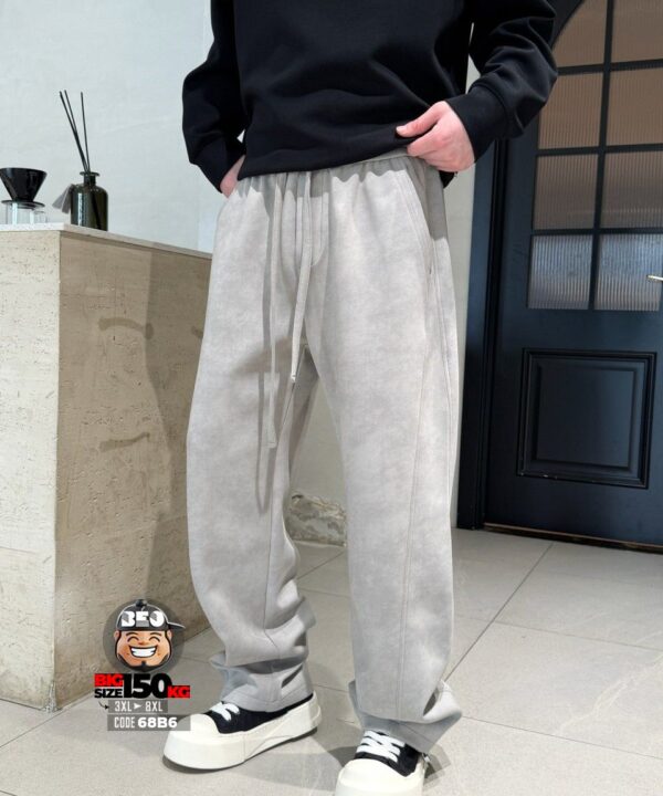 Quần dài jogger thun chỉ nổi kẻ xiêng wax tiêu phong cách