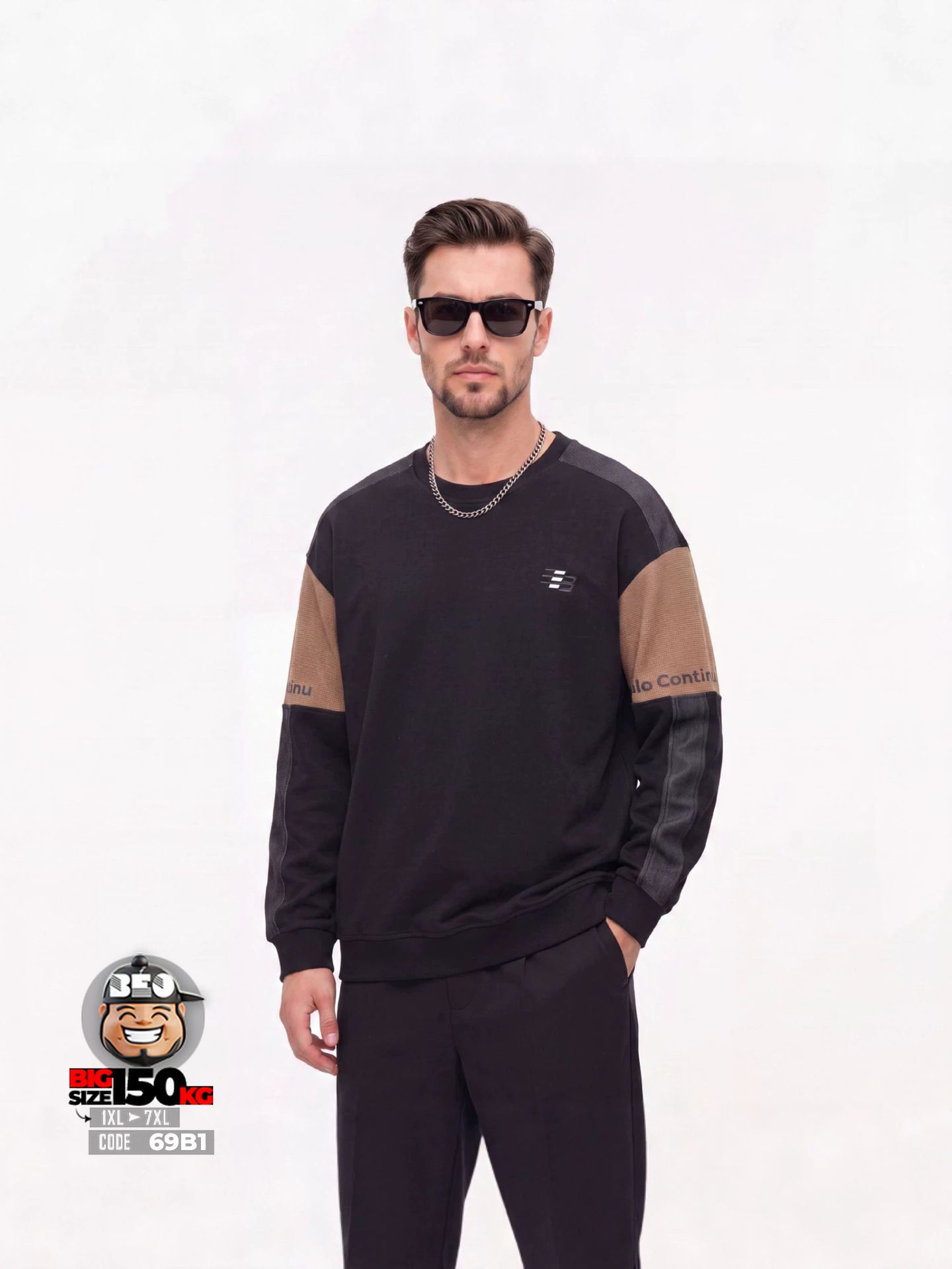 Áo Sweater quiet flex ráp khối màu phong cách streetwear 5 Áo Sweater quiet flex ráp khối màu phong cách streetwear - Ảnh 5
