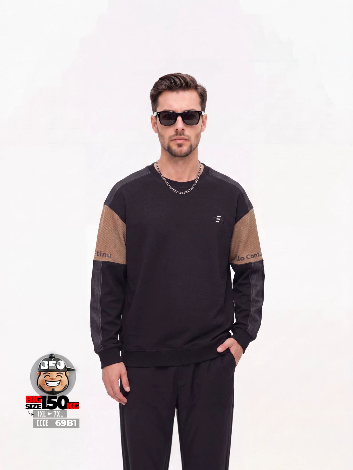 Áo Sweater quiet flex ráp khối màu phong cách streetwear 3 Áo Sweater quiet flex ráp khối màu phong cách streetwear - Ảnh 3