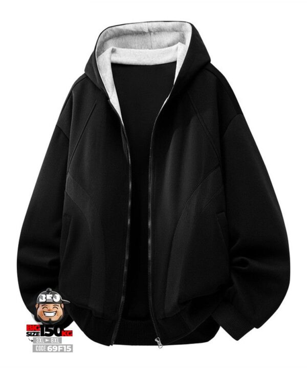 Áo khoác cotton phối nón cách điệu 2 line túi style trẻ trung - Ảnh 3