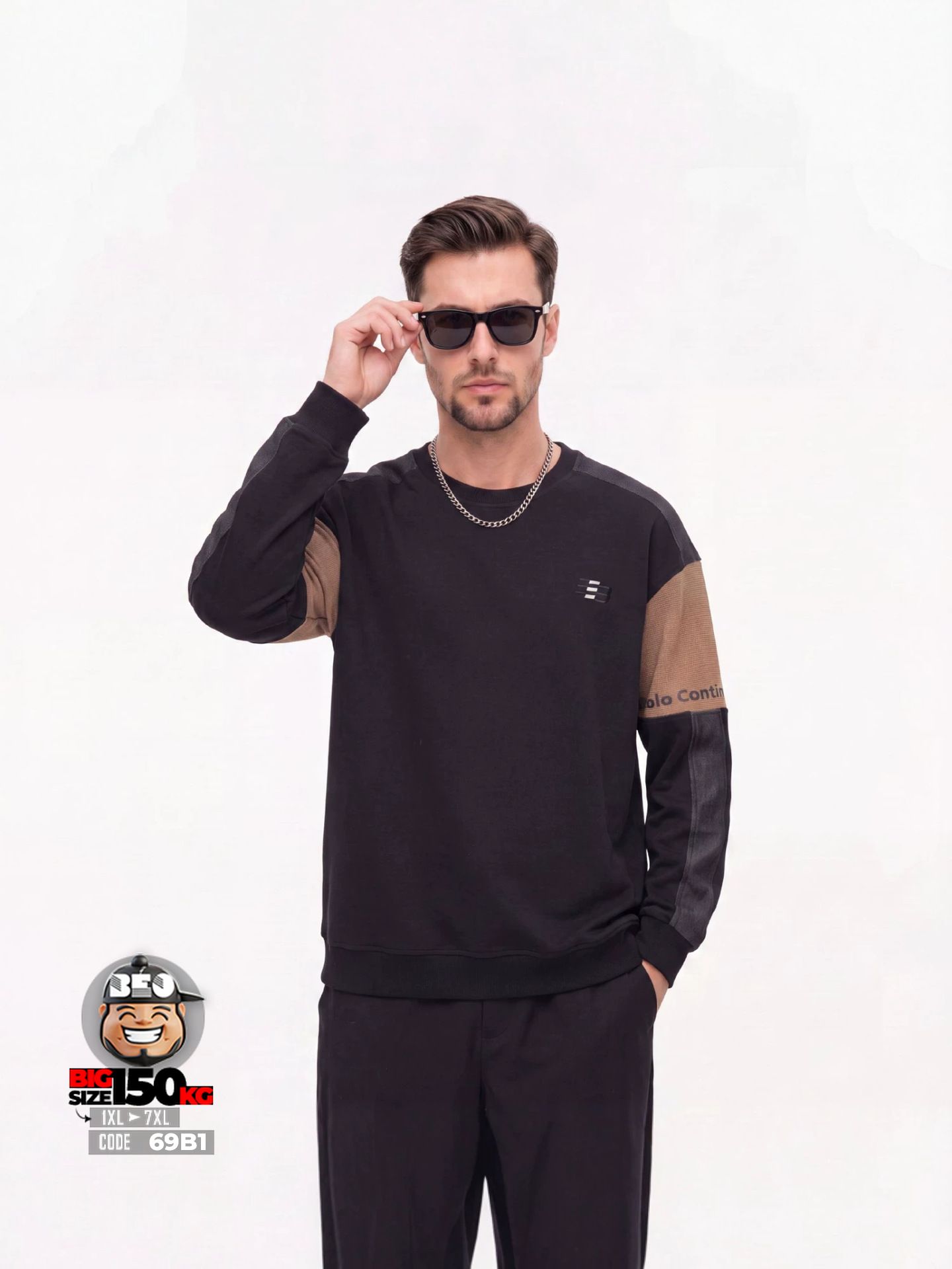 Áo Sweater quiet flex ráp khối màu phong cách streetwear 4 Áo Sweater quiet flex ráp khối màu phong cách streetwear - Ảnh 4