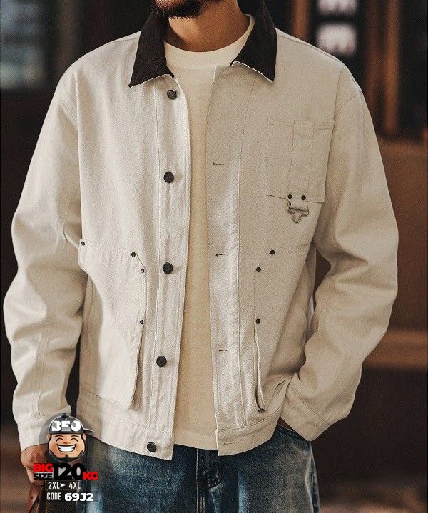Áo khoác denim jean phối túi retro form style