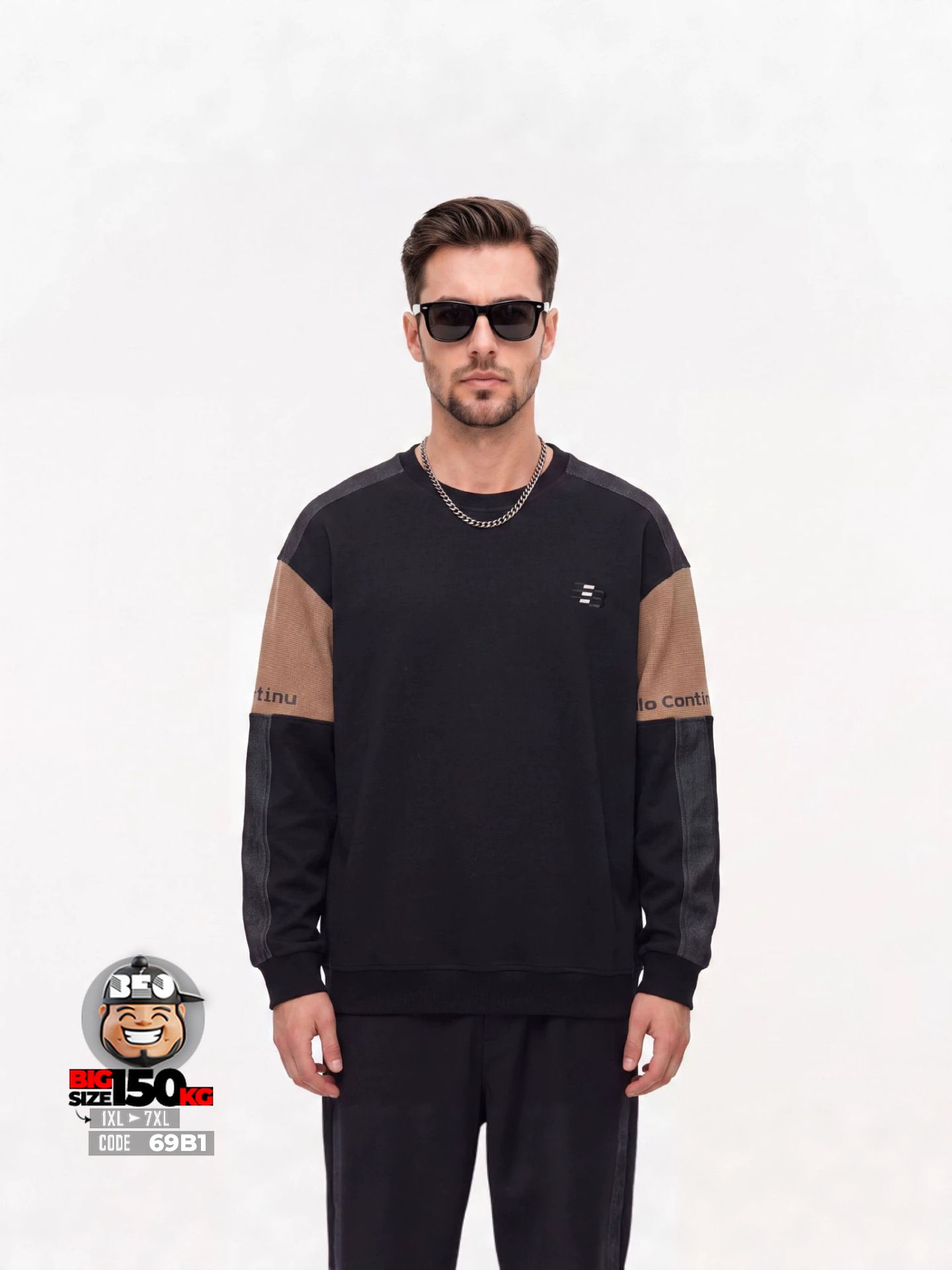 Áo Sweater quiet flex ráp khối màu phong cách streetwear 2 Áo Sweater quiet flex ráp khối màu phong cách streetwear - Ảnh 2