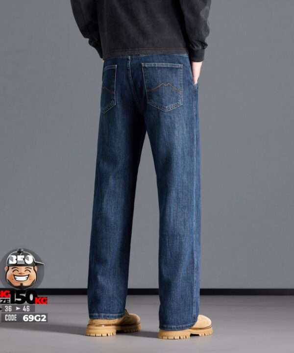Quần dài jean autumn session ống suông form rộng co giãn basic - Ảnh 4