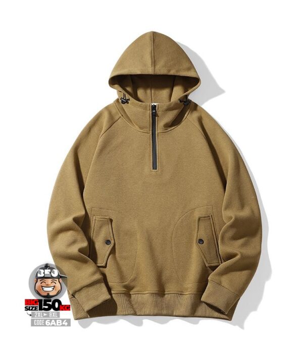 Áo thun hoodie phối dây kéo cách điệu túi cá tính basic 7 Áo thun hoodie phối dây kéo cách điệu túi cá tính basic - Ảnh 4