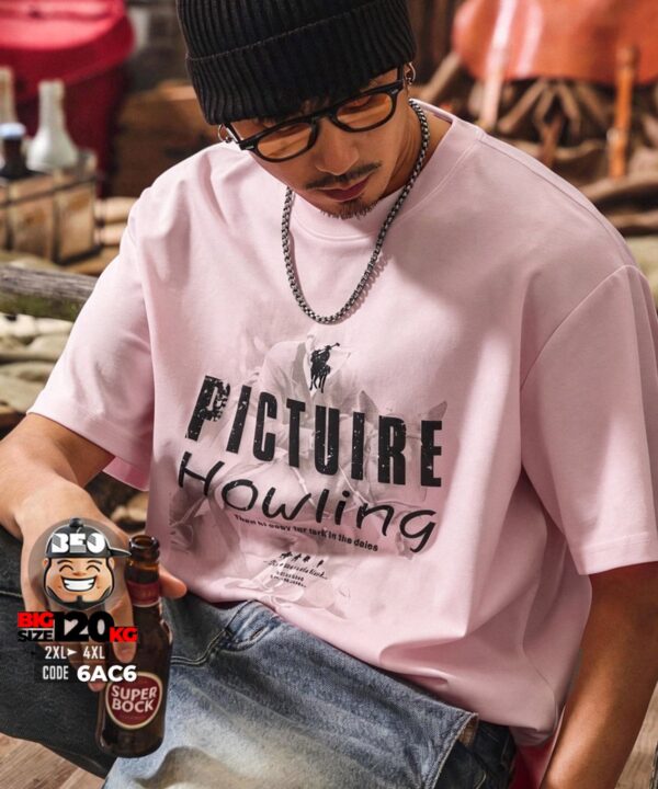 Áo thun tay ngắn high class fabric in chữ nổi Fulture Howling