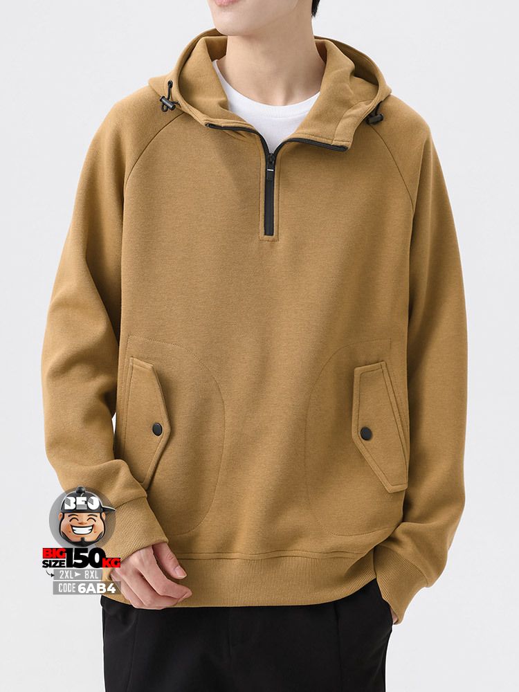 Áo thun hoodie phối dây kéo cách điệu túi cá tính basic 1 Áo thun hoodie phối dây kéo cách điệu túi cá tính basic