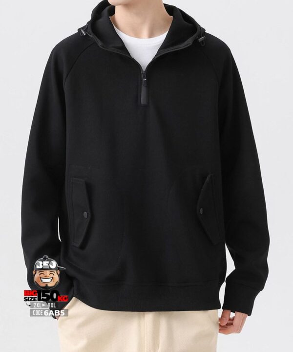 Alternative view of Áo thun hoodie phối dây kéo cách điệu túi cá tính basic