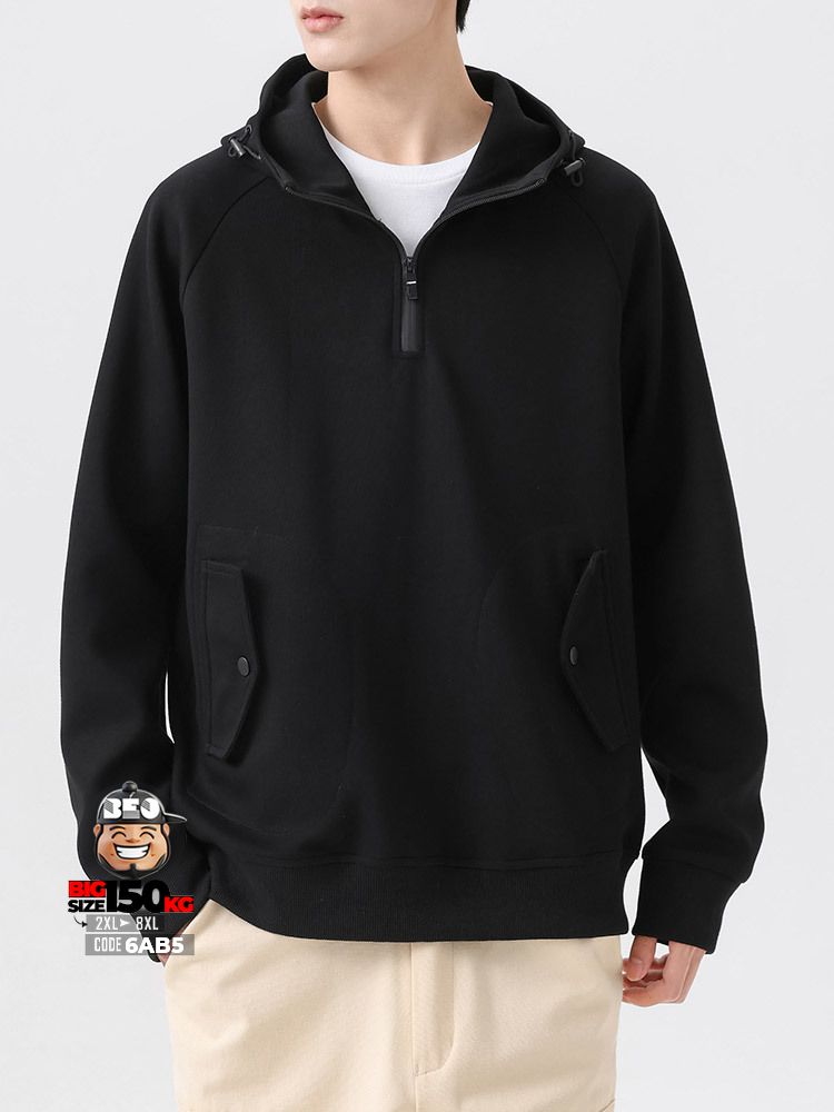 Áo thun hoodie phối dây kéo cách điệu túi cá tính basic 2 Áo thun hoodie phối dây kéo cách điệu túi cá tính basic - Ảnh 2