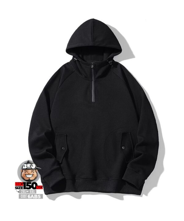 Áo thun hoodie phối dây kéo cách điệu túi cá tính basic 6 Áo thun hoodie phối dây kéo cách điệu túi cá tính basic - Ảnh 3